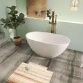 51" Premium Solid Surface Freestanding Bathtubs, Unique Oval Stone Resin Bath by HIGEINE