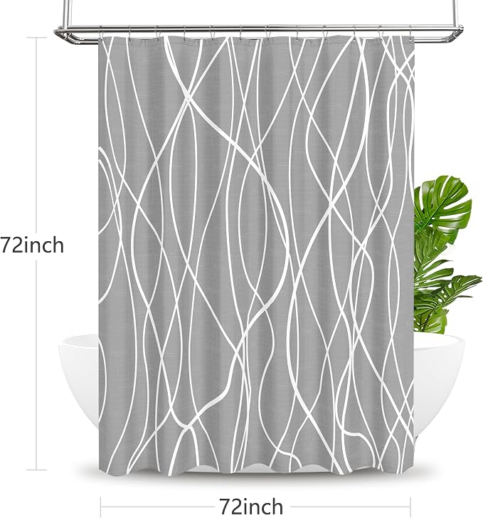 Tititex Morden 140gms Faux Linen Fabric Bath Shower Curtain Set Textured Fabric - Image 8