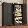 Metal Pantry Cabinet with 2 Doors and Adjustable Shelves by winiowa