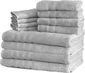 Mosobam Luxury Turkish 12pc XL Towel Set 35X70 16X30 13X13 Light Grey 700 GSM by Mosobam