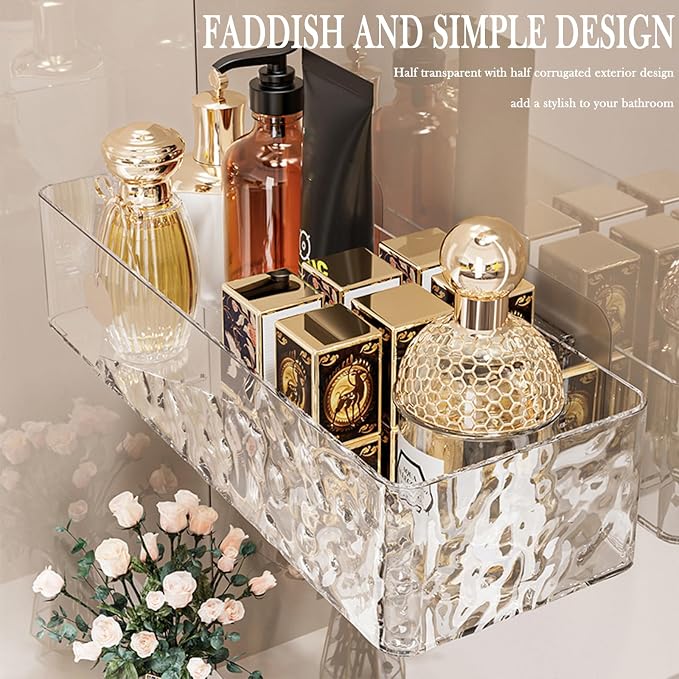 Wall Mounted Bathroom Caddy Organizer, Adhesive Shower Shelf - Image 3