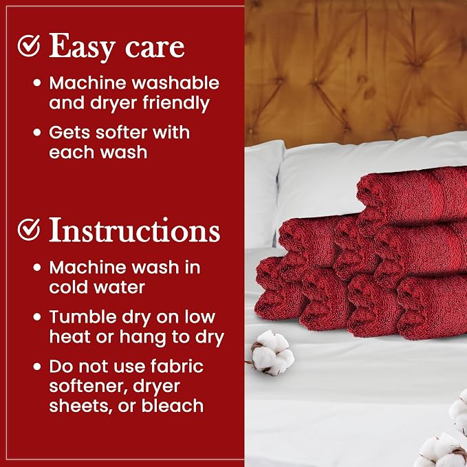 HALLEY Turkish 8 Pack Premium Washcloths 650 GSM Highly Absorbent Super Soft - Image 7