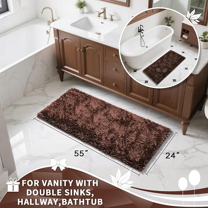 Yimobra Long Bathroom Rugs Runner 55x24 Inch, Extra Thick Soft Absorbent - Image 4