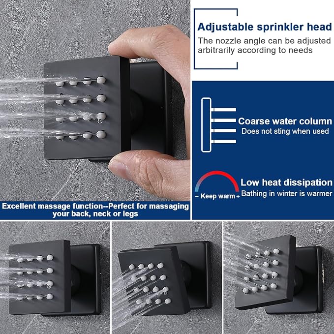 Multi Full Body Thermostatic Luxury Spa Shower System And 14x20 Inch LED 4 - Image 6