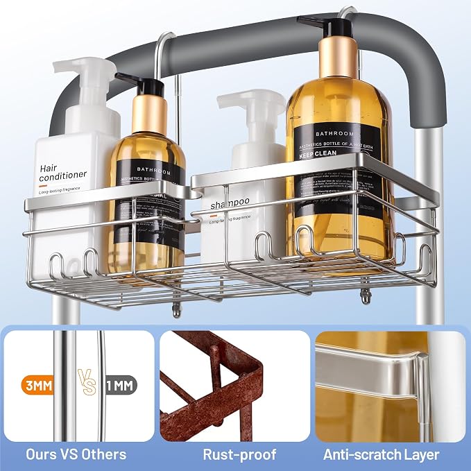 YUOROS Shower Caddy Hanging, 304 Stainless Steel Shower Organizer Rack - Image 5