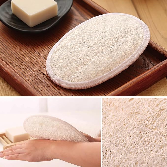 Natural Loofah Exfoliating Body Scrubber Pads, Bath Loofah - Image 5