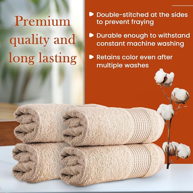 HALLEY Turkish Cotton Towels Hand Towels Super Soft Highly Absorbent 100% - Image 3