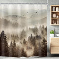 Riyidecor Foggy Mountain Shower Curtain 72Wx72H Inch Nature Abstract Scenery by Riyidecor