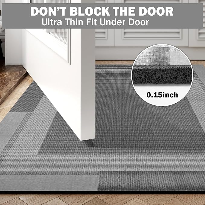 Non Slip Long Bath Mat Bathroom Runner, Rubber Backing Ultra Thin Bathroom Rugs - Image 3