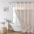 No Hook Long Shower Curtain Set by EACHOPE