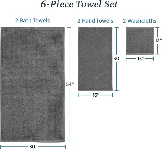 Welhome Franklin 100% Cotton Popcorn Textured Towel Set - Image 4