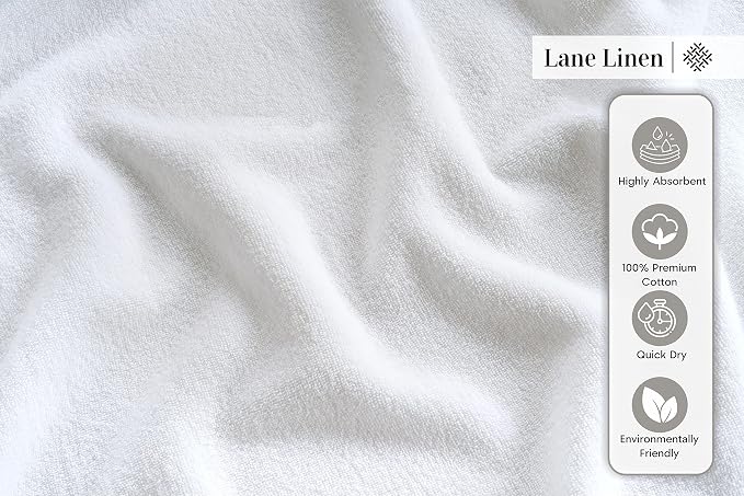 LANE LINEN Set of 6 Hand Towels - Image 4