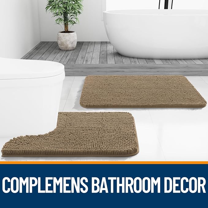 OLANLY Bathroom Rugs 59x20, Extra Soft Absorbent Chenille Bath Rugs, Rubber - Image 7