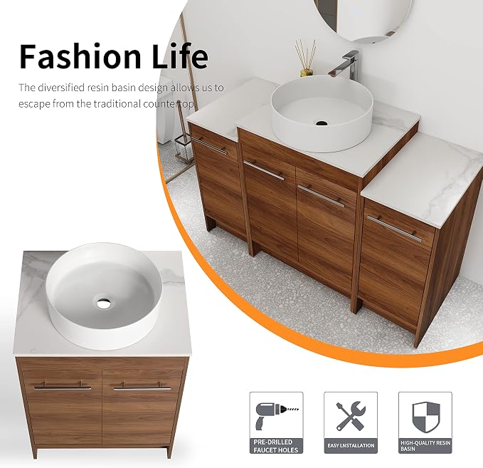 48 Inch Bathroom Vanity with Sink, Mordern Bathroom Vanity, Single Sink - Image 4
