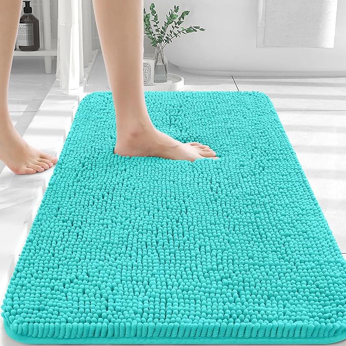 OLANLY Bathroom Rugs 30x20, Extra Soft Absorbent Chenille Bath Rugs, Rubber by OLANLY