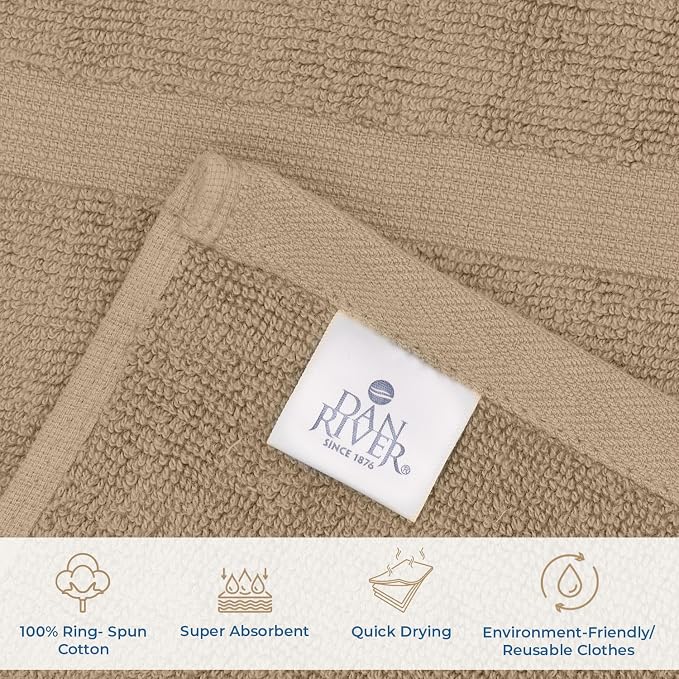 DAN RIVER Classic Cotton Bath Mats Set of 2 – Not a Bathroom Rug, Ultra Soft - Image 3