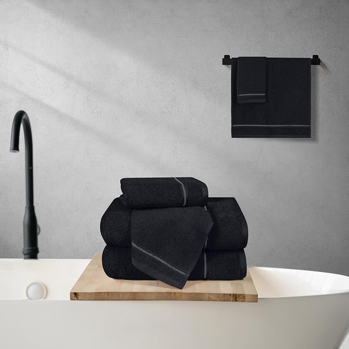 MyOwn Ultra Soft 6 Pack Cotton Towel Set, Contains 2 Bath Towels 28x55 inch - Image 4