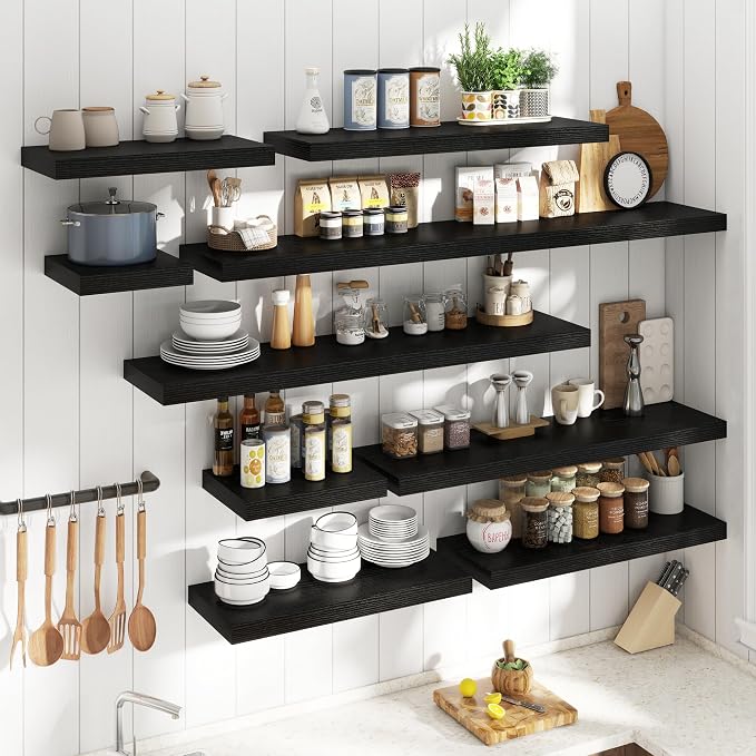 24 Inch Floating Shelves for Wall Set of 2, Easy Install Engineered Wood - Image 7