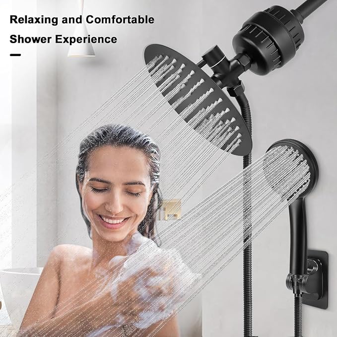NearMoon Filtered Shower Head, High Pressure 8″Round Rain Shower and 5 settings - Image 7