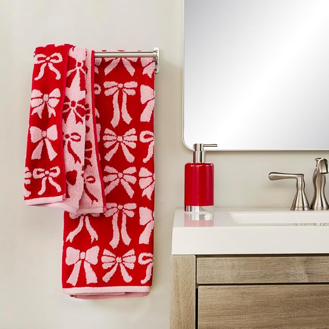 SKL Home Bow Jacquard 100% Cotton Premium Bath Towel, 500 GSM, Reversible - Image 4