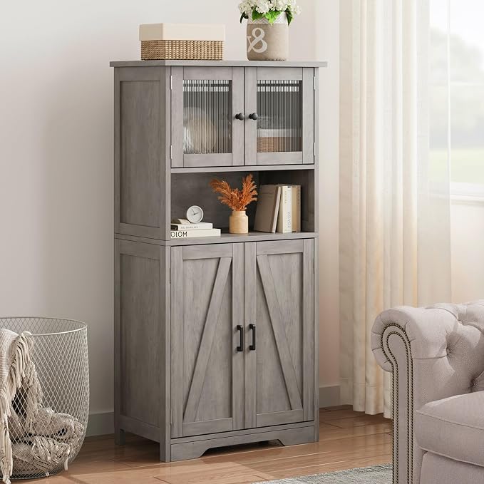 IDEALHOUSE 50" Tall Bathroom Cabinet, Freestanding Bathroom Storage Cabinet - Image 5
