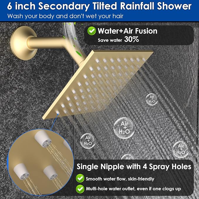 ENGA Shower System with Tub Spout, Bathtub Shower Faucet Combo Set - Image 5