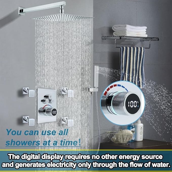 Digital Display Shower Valve Shower Valve 2 Way Shower Diverter Valve Shower - Image 5