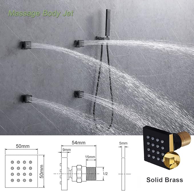 Matte Black Digital Display Shower System - Image 5