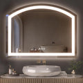 Hasipu 36" x 28" Arch LED Bathroom Mirror, Frontlit Wall-Mounted Vanity Mirror by Whatssuitableisthebest