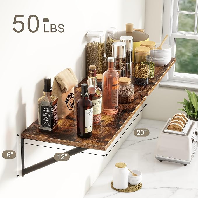 Fun Memories 20 Inch Floating Shelves, Deep Wall Shelves - Image 3
