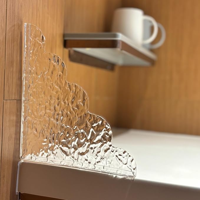 Corner Splash Guard for Bathroom, 8.5 x 7.4 inches, Adhesive Waterproof Shield - Image 6