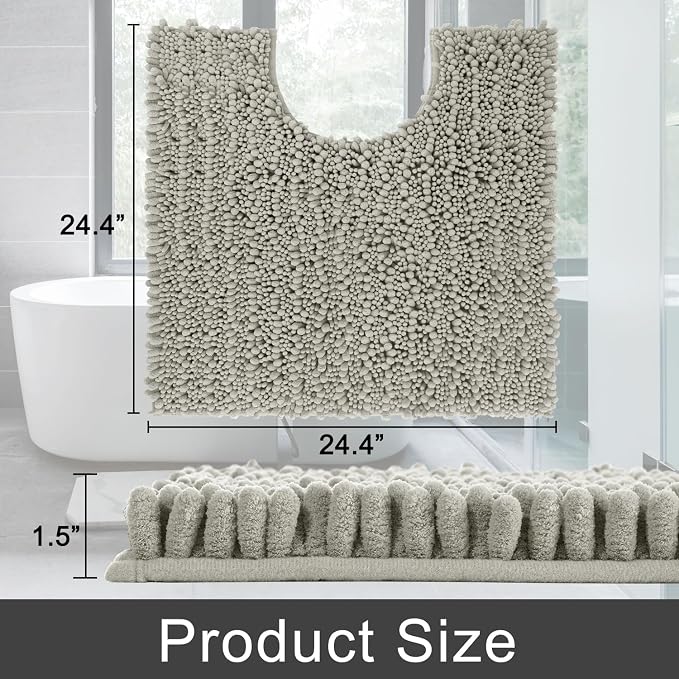 Yimobra Toilet Rug U Shaped Washable 24x24 Inch - Image 2