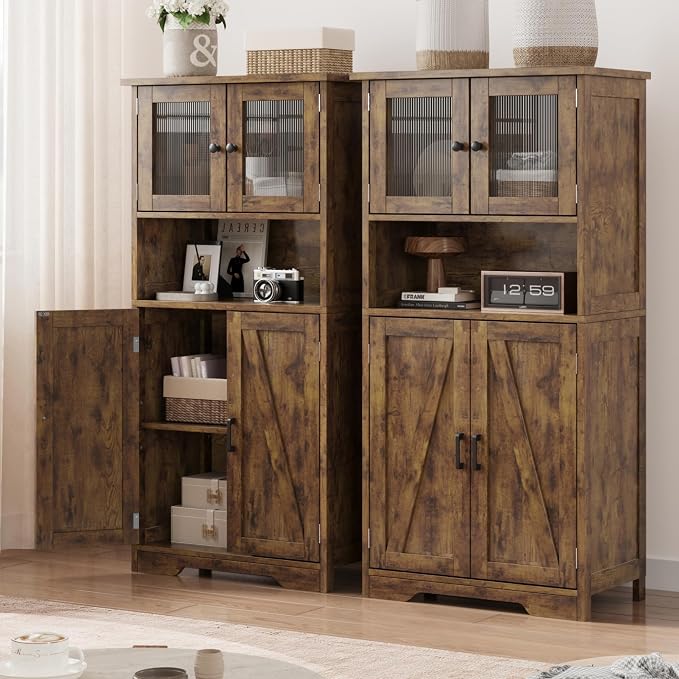IDEALHOUSE 50" Tall Bathroom Cabinet, Freestanding Bathroom Storage Cabinet - Image 8