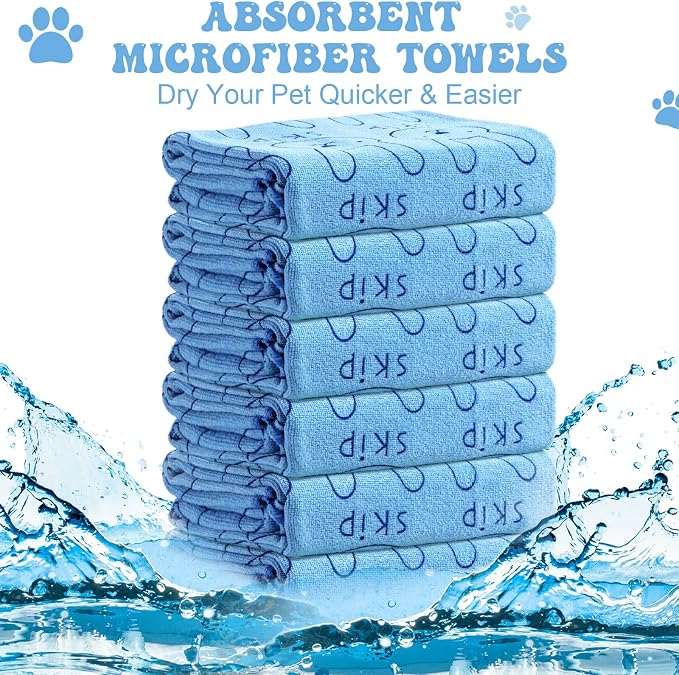 Peryiter 8 Pcs Dog Drying Towels Bulk 55'' x 28'' Pet Grooming Absorbent - Image 2