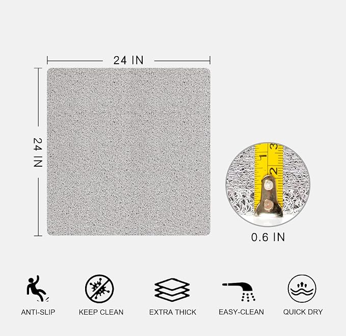 Nonslip Bathtub Mat, Anti Slip Bath Mat 0.6" Extra Thick, Quick Dry Bath Tub - Image 2
