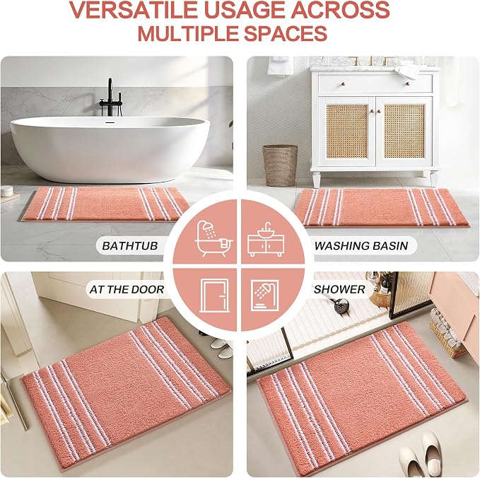 Kmson Bathroom Rugs Mat, Non-Slip Fluffy Thick Water Absorbent Microfiber Mat - Image 7