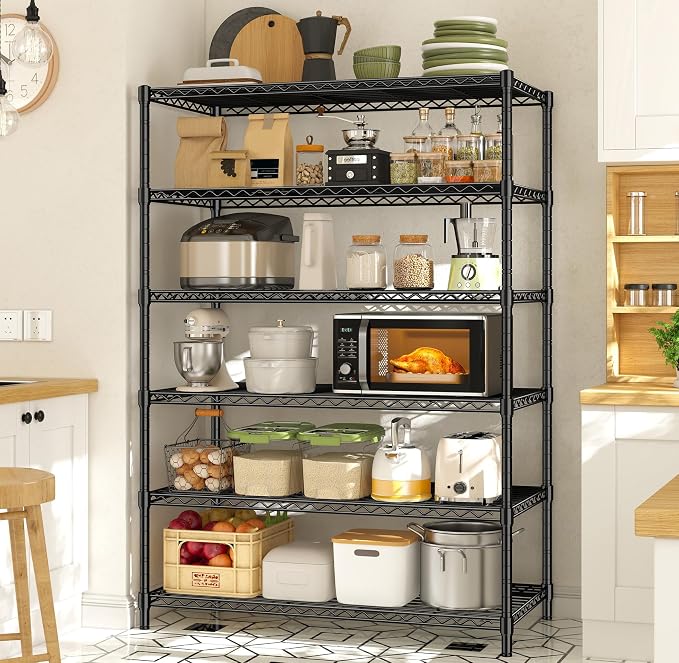 Storage Shelves Metal Shelving Unit 6Tier Wire Shelving Rack 1200LBS Heavy Duty - Image 2