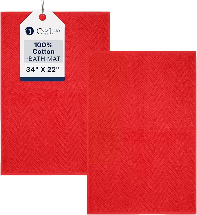 Casa Lino 100% Cotton Bath Mat Set of 2 by CASALINO