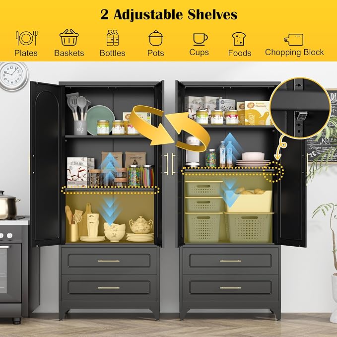 Metal Kitchen Pantry Storage Cabinet - Image 6