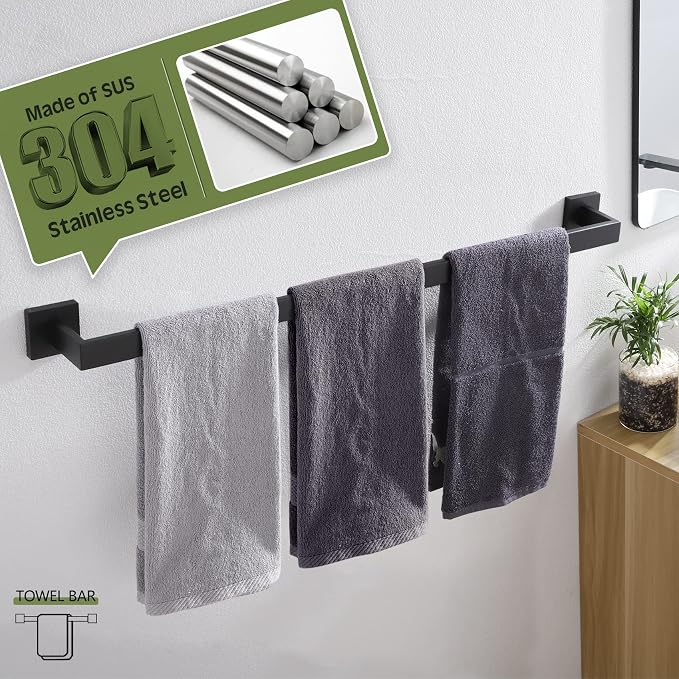 KOKOSIRI 36-Inch Single Towel Bar, Bathroom Kitchen Towel Holder, Wall Mounted - Image 6