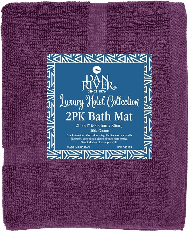 DAN RIVER Classic Cotton Bath Mats Set of 2 – Not a Bathroom Rug, Ultra Soft - Image 4