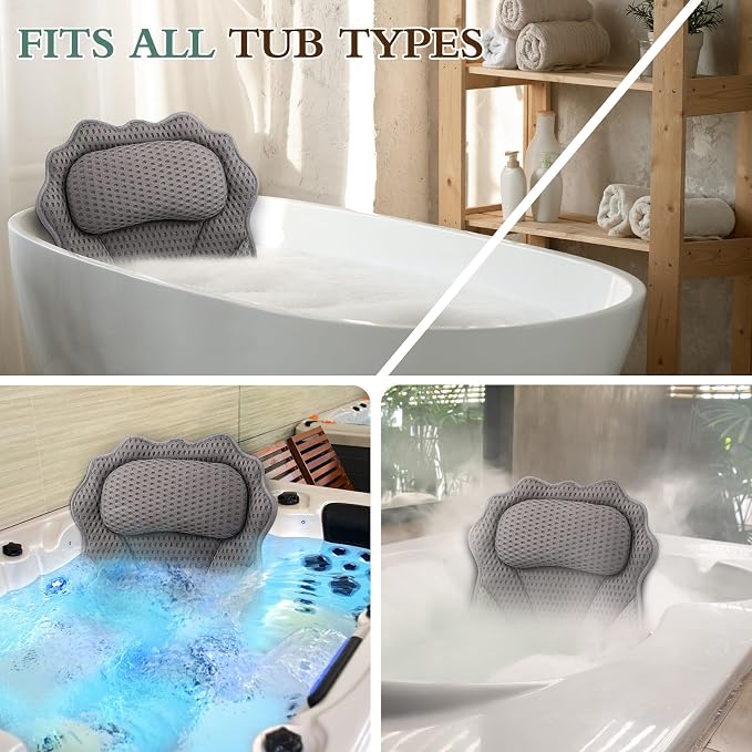 Bath Pillow RUVINCE Ergonomic Luxury Bathtub Pillow - Image 7