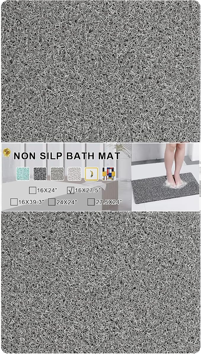 Non Slip Bathtub Mat, Anti Slip Bath Mat 0.6" Extra Thick, Quick Dry Bath Tub by Rzoysia