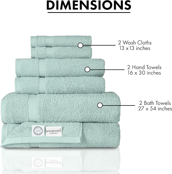 SALBAKOS 100% Turkish Cotton 6-Piece Towel Set | Heirloom Quality Hotel & Spa - Image 5