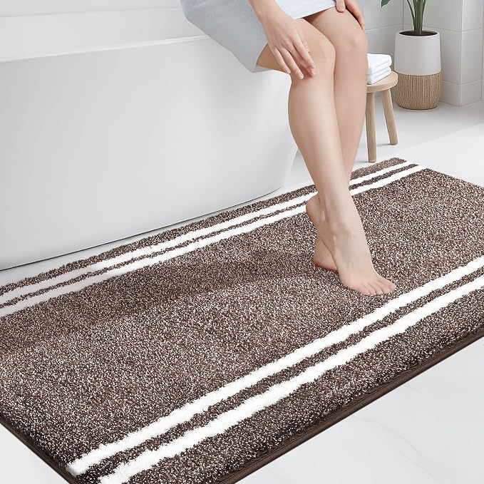PURRUGS Bathroom Rug Non-Slip Machine Washable 30" x 60", Super Absorbent and by PURRUGS