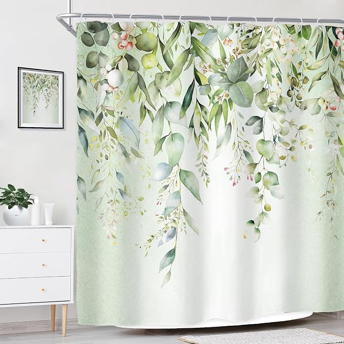 Riyidecor Colorful Floral Flowers Shower Curtain - Image 3