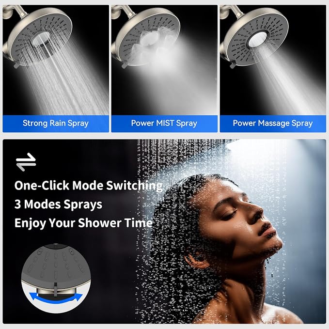 Filtered Shower Head- 8 Inches High Pressure Fixed Rain Showerhead - Image 4