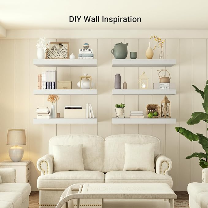Heimlove 12" Deep Floating Shelves, 36 x 12 Inch Wall Mounted Long Floating - Image 2