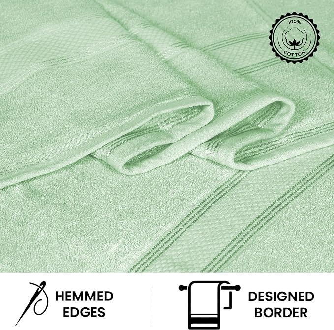 Casa Lino Light Sage Green Bath Towels Set of 4 - Image 5