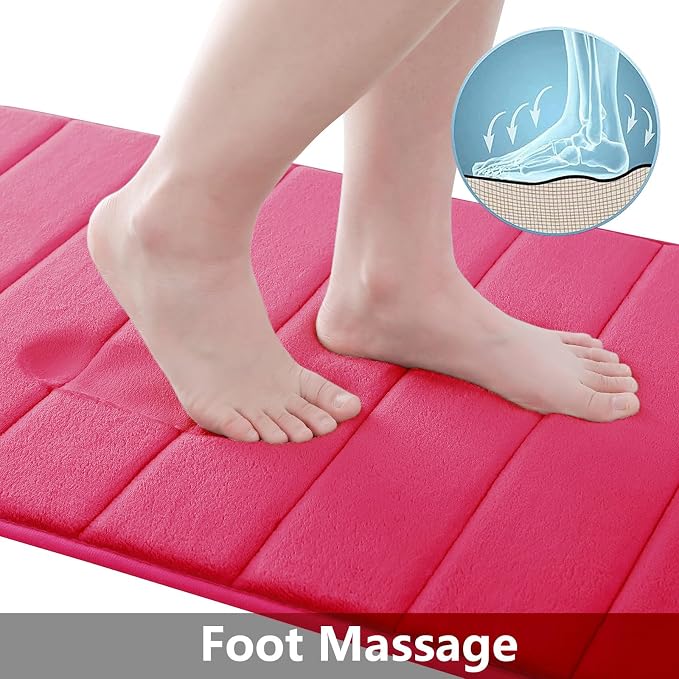 Buganda Memory Foam Bath Mat, Ultra Soft and Non-Slip Bathroom Rugs, Water - Image 3